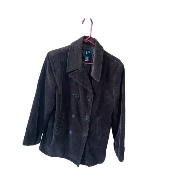 Gap Womens Size Medium Brown Jacket Corduroy Long Sleeve Button Up Mid Length Co - Picture 1 of 4